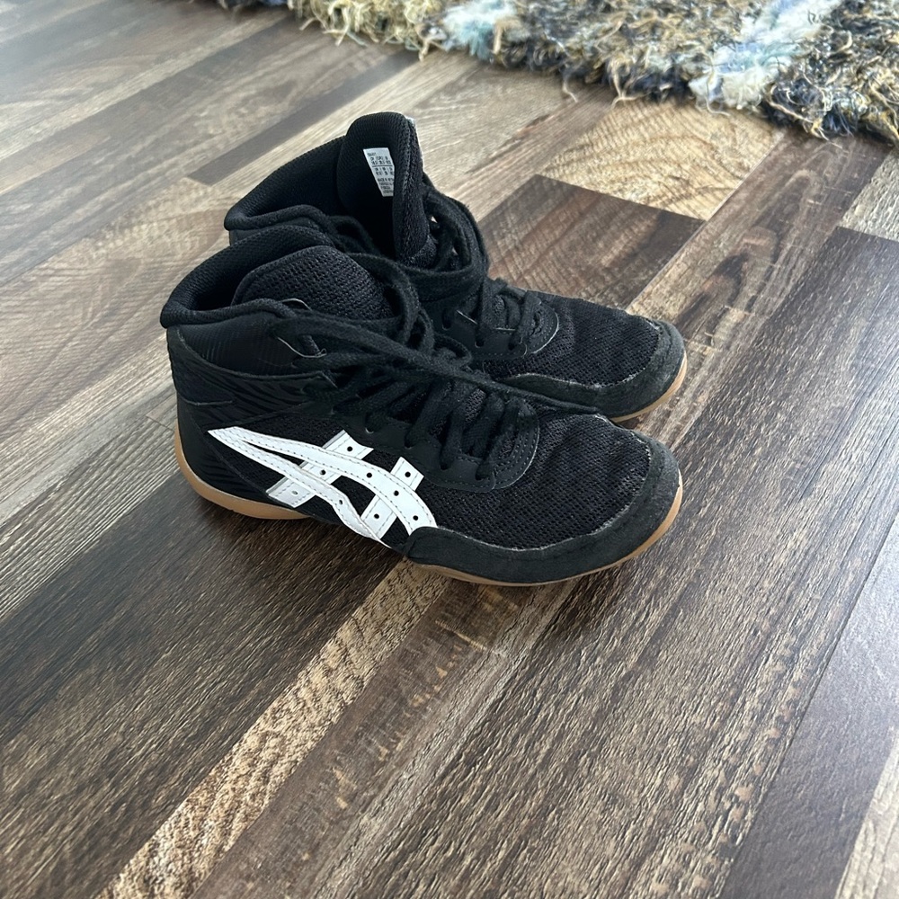 Asics Kids Black Sneakers with White Logo